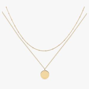 MEVECCO Layered Heart Necklace Pendant Handmade 18k Gold Plated  Necklace  Women